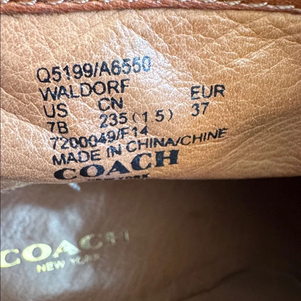 COACH Women’s Boots Size 7 B Waldorf Brown Ankle Boots Block Heels